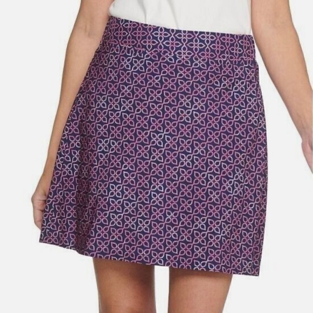 Croft & Barrow Classic Comfort Navy And Pink Skort, Xxl